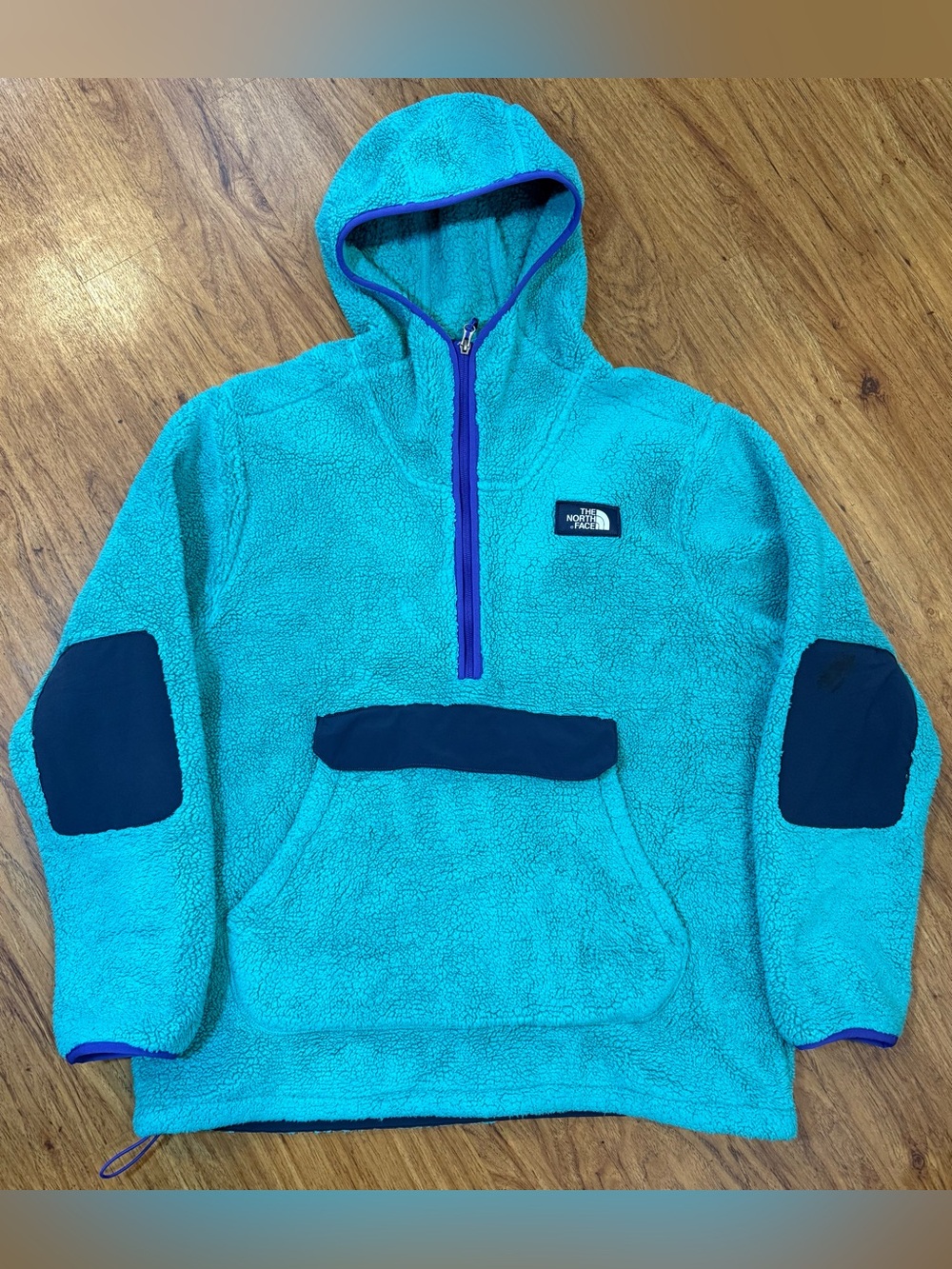 Men's The North Face Campshire Vintage Sherpa Fleece Hoodie Size XL Teal